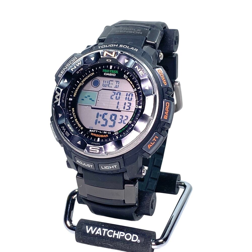 Casio Pro Trek PRW2500R-1 Watch Triple Sensor Tough Solar Multiband 6 WR 200m
